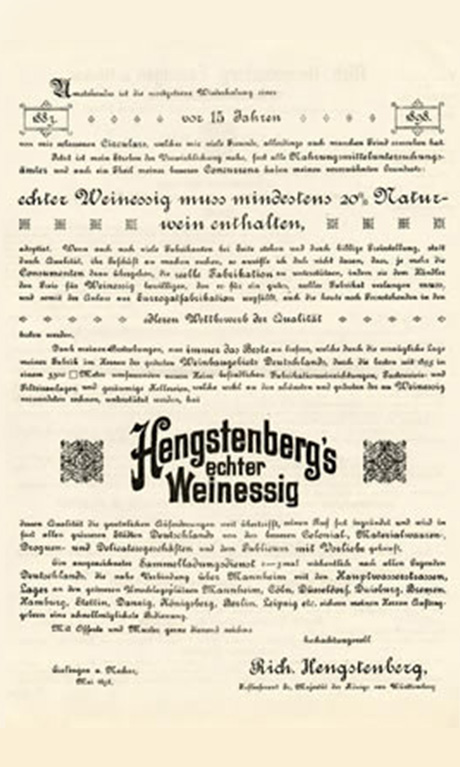 La ley de pureza de la empresa Hengstenberg.